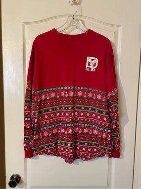 Disney Parks Spirit Jersey Shirt Womens M Christmas Fair Isle Walt Disney World